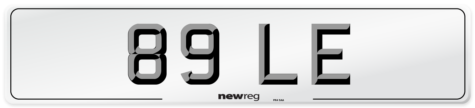 89 LE Number Plate from New Reg